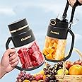 Feekaa Personal Blender for Shakes and Smoothies,Small Portable Smoothie Blender, 33 Oz BPA Free Smoothie Blender with Lid Straw&Strap for Sports/Travel/Gym, Rechargeable Waterproof USB-C, 90W, Black