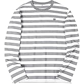 KESIHAN Men's Casual Striped Shirts Crewneck Long Sleeve Basic T-Shirt Basic Daily Work Stripe Tee Tops
