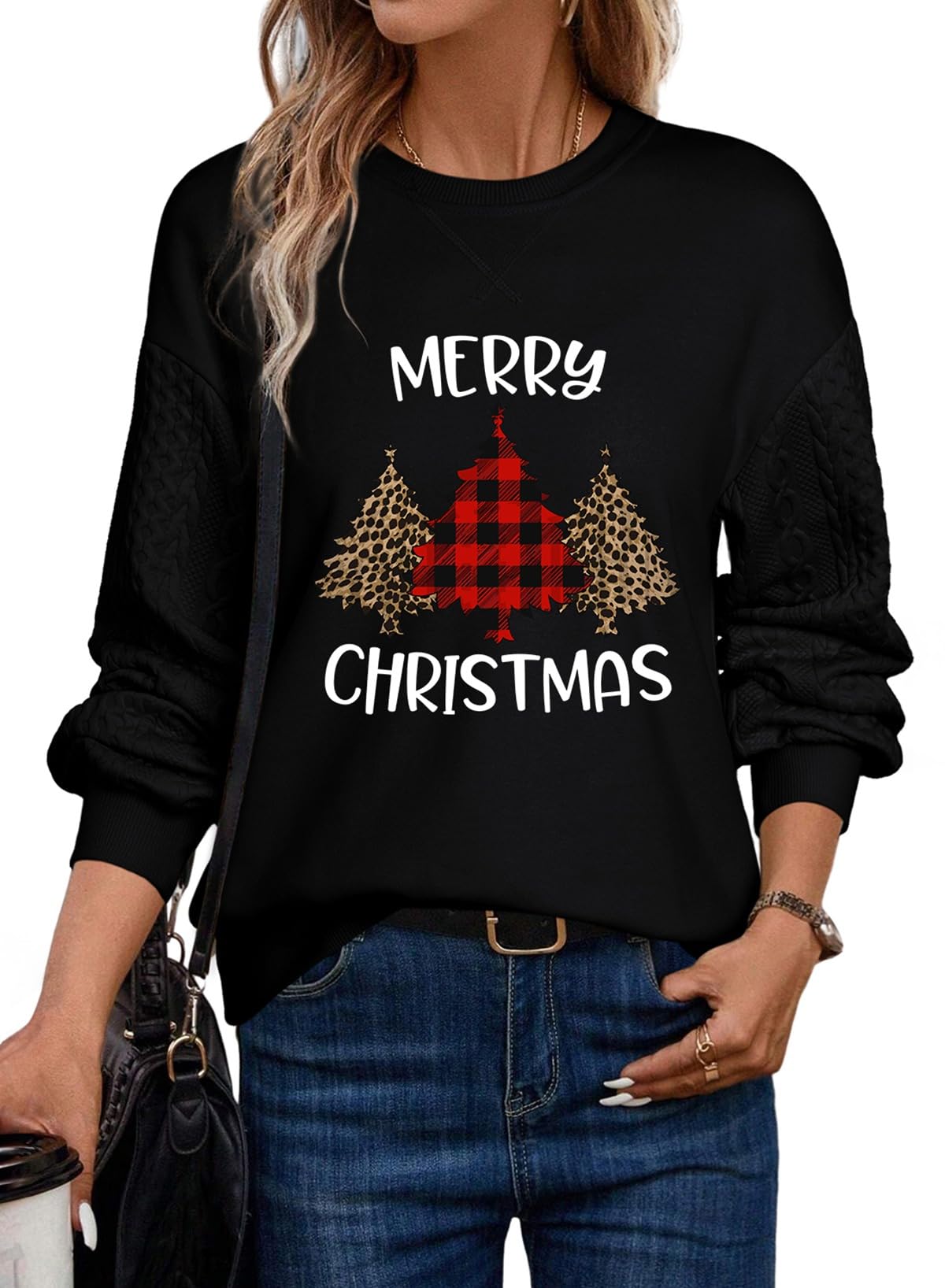 Photo 1 of Dokotoo Womens Cotton Pullover Shirts Crewneck Textured Long Sleeve Knit Sweaters Casual Loose Halloween Sweatshirt Fall Outfits For Women Trendy 2024