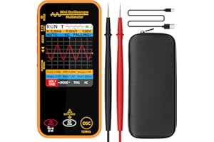 BSIDE Handheld Digital Oscilloscope Multimeter, 3.2” Color LCD with 10MHz Bandwidth, Rechargeable with Auto/Normal/Single Trigger, Measures Capacitance Diode MAX/MIN/AVG Ohm Voltage for DIY Hobbyist