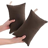 NTBAY Tiny Pillows, Down Alternative 7"x11" Microfiber Mini Pillow for Travel, Pets, Soft Machine Washable Small Pillows for Neck, Wrist, Lumbar and Knee, Dark Brown