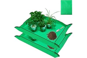 ANTEQI 2Pcs Plant Repotting Mat Waterproof Transplanting Mat Indoor Succulent Potting Mat Portable Potting Tray Foldable Gardening Mat, Gardening Gifts for Plant Lovers 39.4" x 31.5"