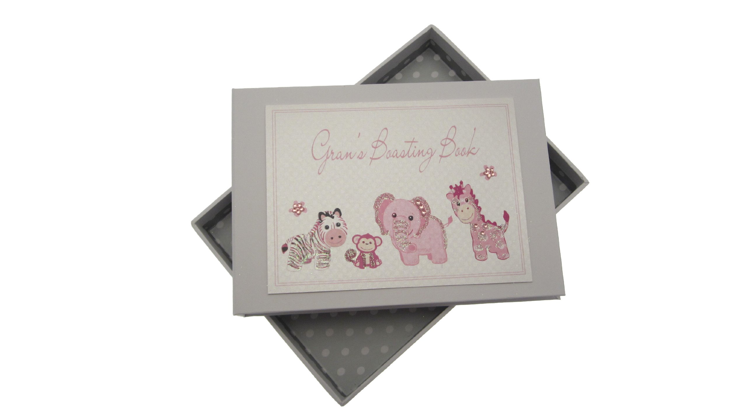 White Cotton Cards Gran's Boasting Book Tiny Photo Album Toys Range (Pink),12.5x17.5x2.5 cm