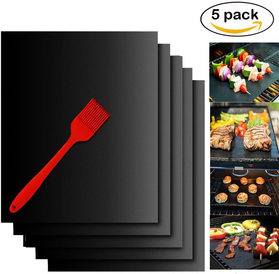 BBQ Grill Mat,Kyson Non-Stick Barbecue Grill Mat Baking Mats Heat Resistant Reusable Barbecue Sheets (Black)