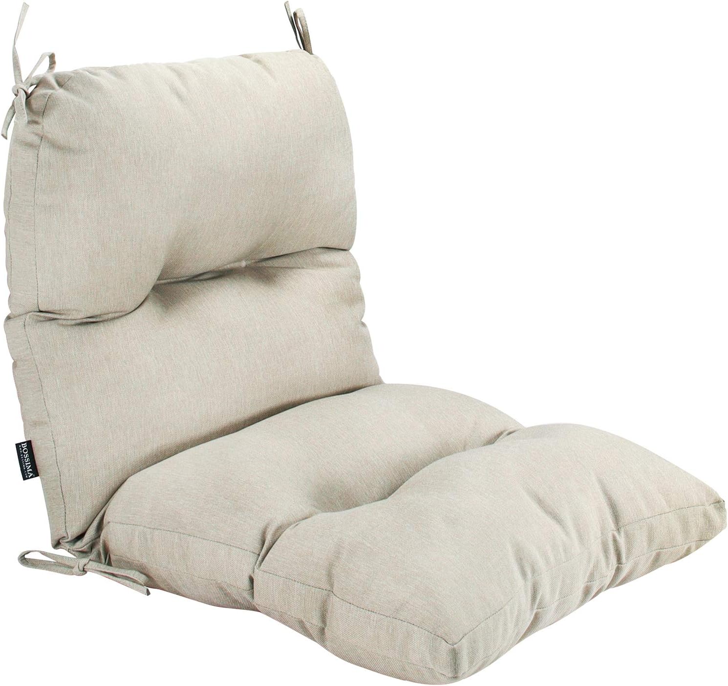 BOSSIMA Outdoor Indoor High Back Chair Tufted Cushions Comfort Replacement Patio Seating Cushions Beige: Kitchen & Dining