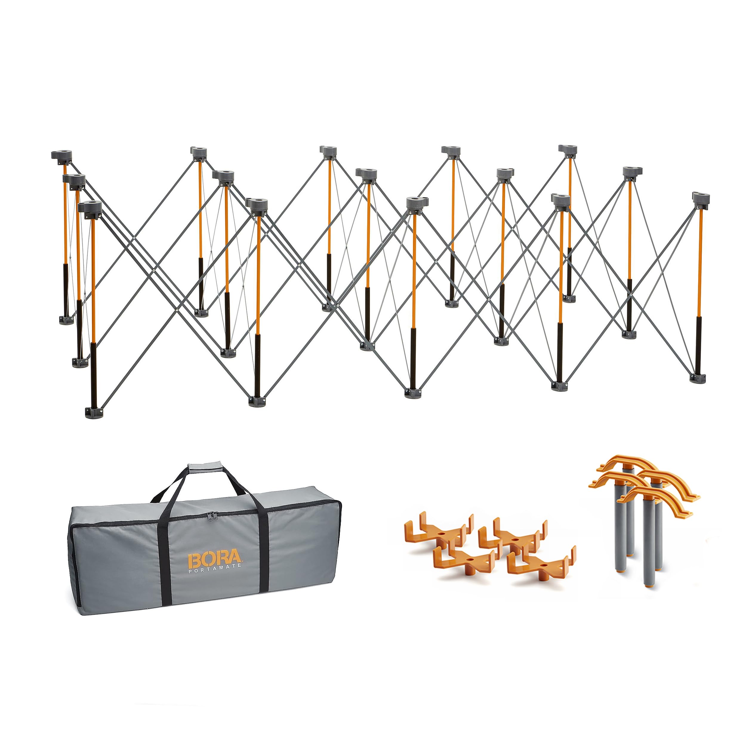 BORA Centipede Juego de mesa de trabajo plegable de 30 pulgadas - Sin ensamblaje Mesa plegable de 15 puntales Límite de peso de 6000 lb - Estación de trabajo móvil de 4x8 pies con bolsa de almacenamiento, mesa de banco de trabajo plegable - CK15S, naranja BORA Centipede Juego de mesa de trabajo plegable de 30 pulgadas - Sin ensamblaje Mesa plegable de 15 puntales Límite de peso de 6000 lb - Estación de trabajo móvil de 4x8 pies con bolsa de almacenamiento, mesa de banco de trabajo plegable - CK15S, naranja