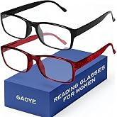 Gaoye 2-Pack of Reading Glasses +1.25 - Blue-Light Filter, UV Protection - Readers with Rectangle Frames