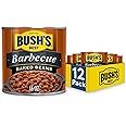 BUSH'S BEST 16 oz Canned Barbecue Baked Beans, Source of Plant Based Protein and Fiber, Low Fat, Gluten Free, (Pack of 12)