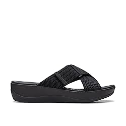 Clarks Women's Classic Sandal, Black/White, 5.5