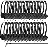 Gaosen 30 Pack Bulk Class Set Headphones for Kids Students Classroom，Adjustable School Earphones On Ear with 3.5mm Jack for Teachers Children Toddler Boys Girls Teens Adult(GS857, Black)