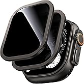 WSKEN for Apple Watch Ultra 3 / Ultra 2 Screen Protector 49mm, [26 Degree Privacy] Titanium Alloy Frame + 9H Tempered Glass, [Touch Sensitive] Lightweight Protective Glass Film for iwatch Ultra 2 Pack