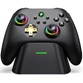 Wireless PC Gaming Controller - Hall Effect Joystick - No Drift, 2.4G &amp; Wired 1000Hz Polling Rate, Remappable Buttons, Turbo &amp; Vibration, Bluetooth Gamepad for PC/Switch/iOS/Android with Charging Dock