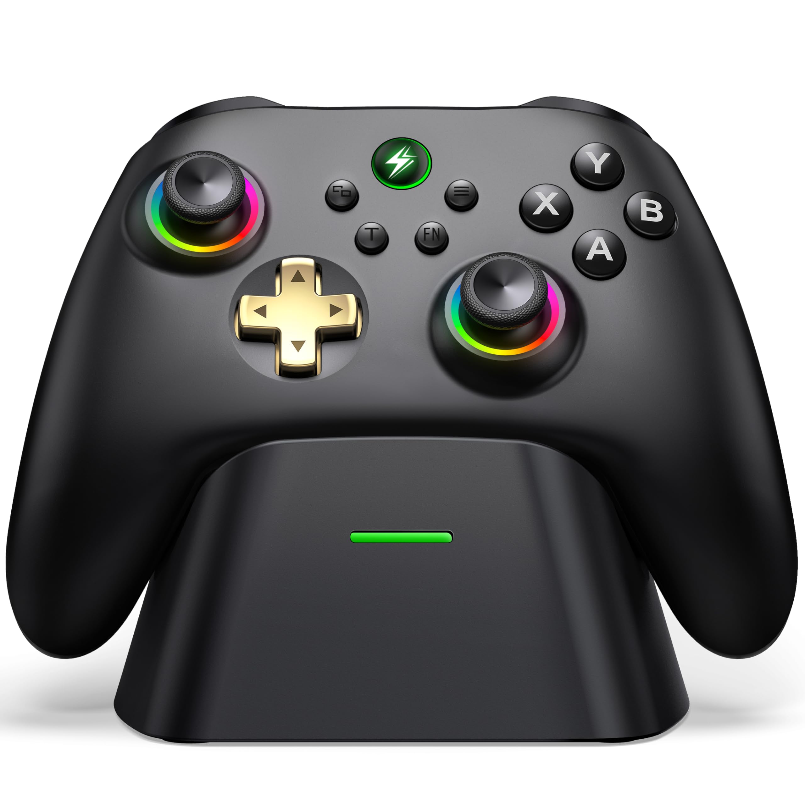 Photo 1 of Wireless PC Gaming Controller - Hall Effect Joystick - No Drift, 2.4G & Wired 1000Hz Polling Rate, Remappable Buttons, Turbo & Vibration, Bluetooth Gamepad for PC/Switch/iOS/Android with Charging Dock