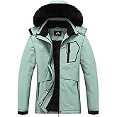 MOERDENG Women's Waterproof Snow Ski Jacket Warm Winter Coat Insulated Snowboarding Jacket Softshell Hiking Jacket