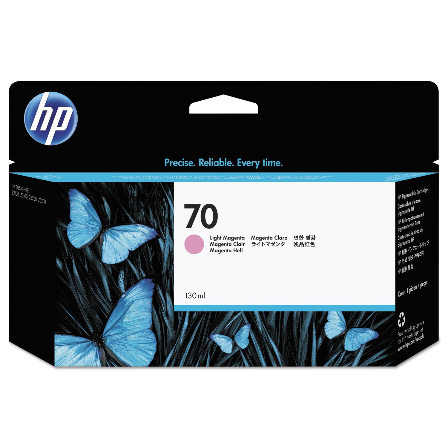 HP 70 - C9455A - 1 x Light Magenta - Ink cartridge - For DesignJet Z2100, Z3100, Z3100ps, Z3200, Z3200ps, Z5200 — image 1
