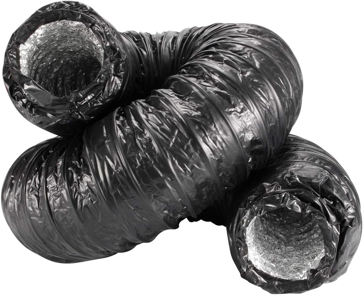 OOPPEN 4 inch&2.5m Low Noise Duct Silencer Insulated Aluminum Air Duct Flexible Ventilation Ducting Hose Noise Reducer for Inline Extractor Fan (ø100mm)