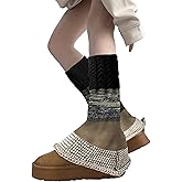 SherryDC Women Flared Leg Warmers Japanese Style Y2k Long Kawaii Knit Socks Gothic Harajuku Leg Cover Stockings