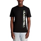 Karl Lagerfeld Mens Short Sleeve Crewneck Vertical Karl Logo Graphic Design T-Shirt