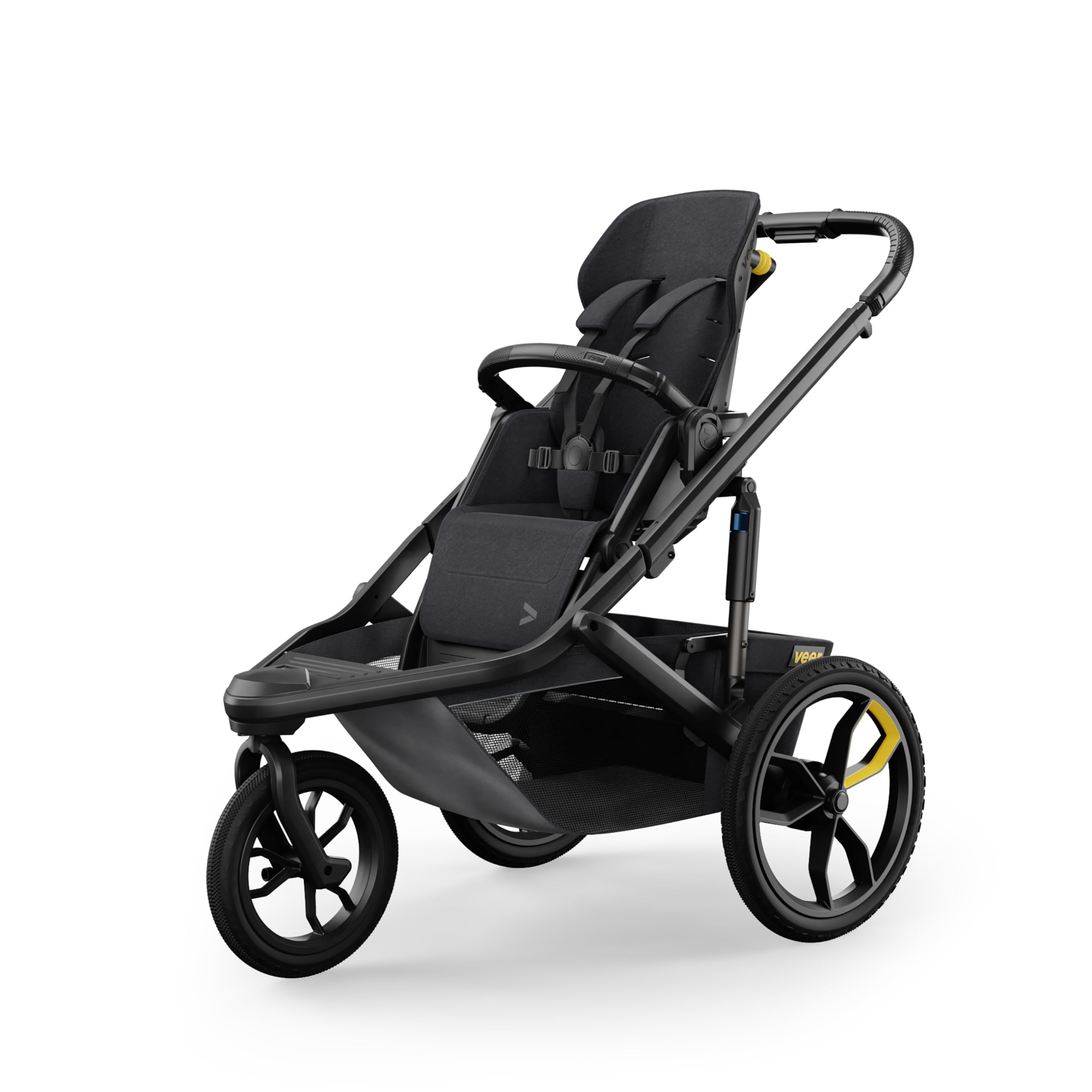 Veer Switch&Jog Jogging Stroller | 3 Wheel All-Terrain Jogger Stroller with Switchback Seat | Shock Absorbing, Durable, Maneuverable, Collapsible | Fits All Major Infant Car Seats (Adapters Separate)