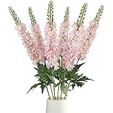 ICBOX Delphinium Artificial Flowers,6PCS Tall Pink Fake Flowers 29.5" Faux Hyacinth Silk Flowers with Stems for Wedding Party Home Garden Decor (Pinkish Purple)