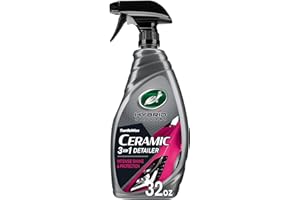 Turtle Wax Hybrid Solutions Ceramic 3-in-1 Car Detailer, Waterless Car Wash, Long-lasting HydrophobicWax Protection and High Gloss Shine, Safe For All Exterior Surfaces, 32 oz (Pack of 1)