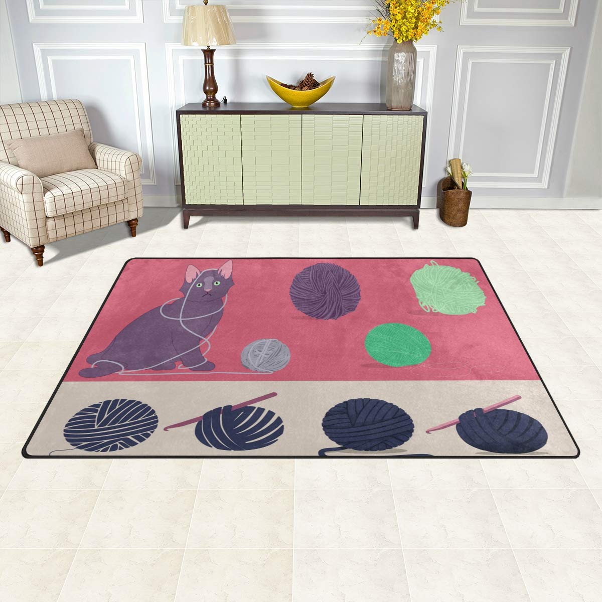Amazon Com Cat Modern Area Rug Door Mat Floor Mat Carpet