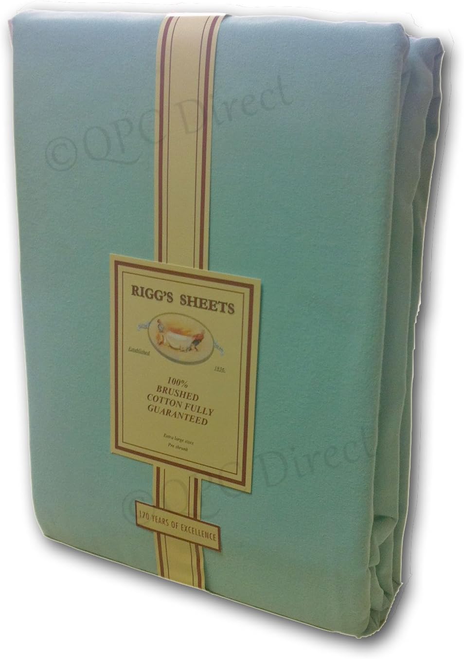 Riggs Premium Brushed Cotton Sheets Single Flat AQUA, flannelette