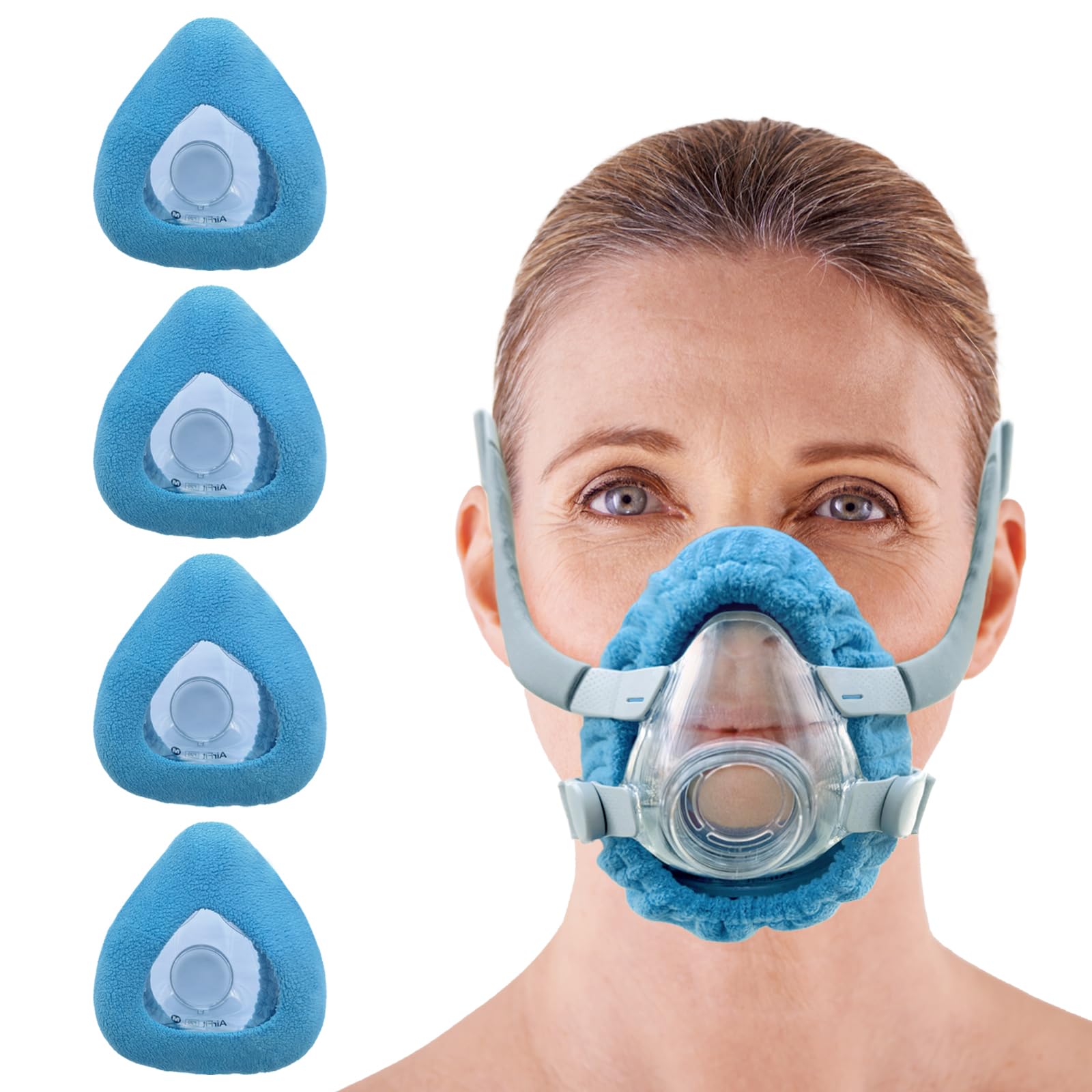 Photo 1 of NATAKU 4-Pack Medium CPAP' Mask Liners Compatible with F20 Full Face Masks Cushion, Reusable Comfort Cushion Covers, Absorb Facial Oils and Moisture to Improve Mask Wear Experience