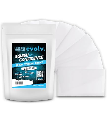 Gutenberg's Nylon Micron Filter Bags – 2.5x4.5 Inch, 15 Micron, 25-Pack For Rosin Pressing, Tea, & Extractions