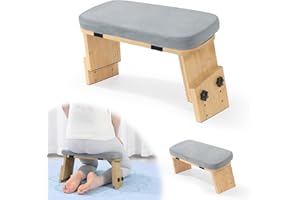 BALAPET Adjustable Height Meditation Bench, Portable Folding Meditation Chair with Velvet Cushion, Ergonomic Meditation Kneeling Stool for Yoga, Mindfulness&Zen Practice(Gray)