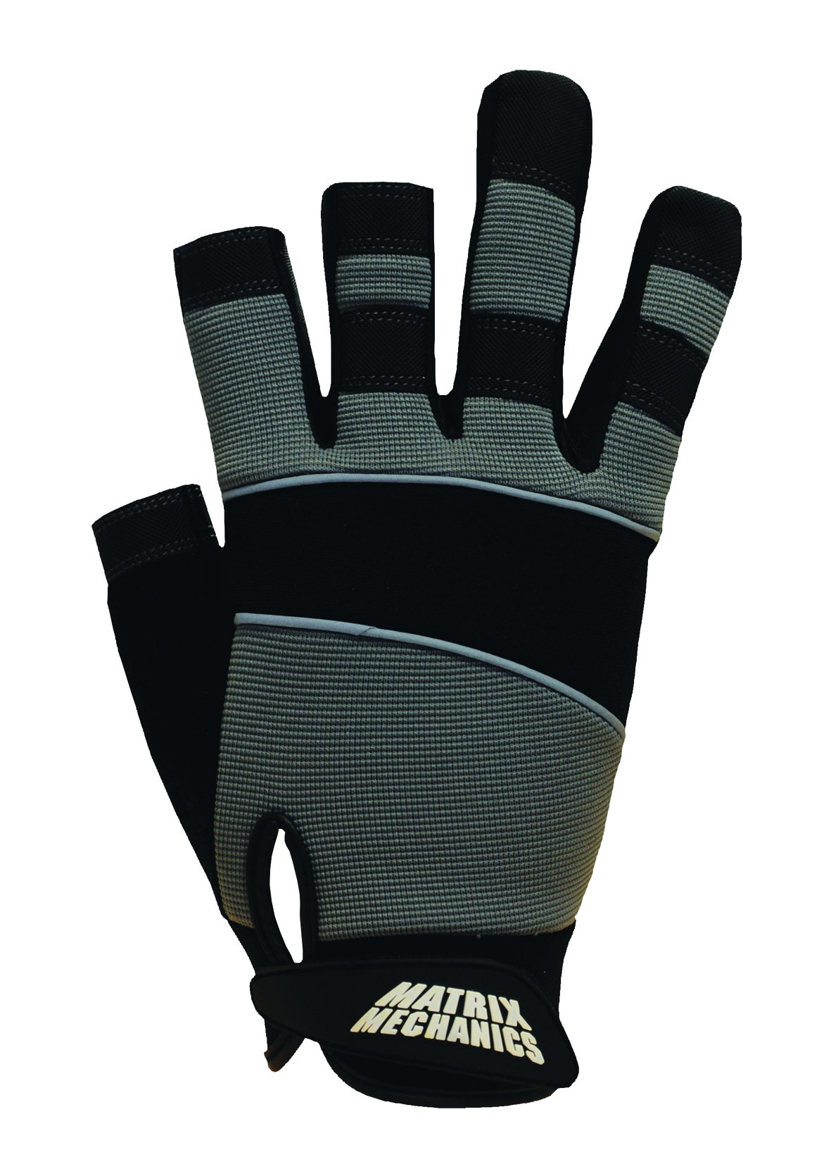 Polyco Mechanics Glove, Multi-Task 3, Part Fingered, Size 9, Black