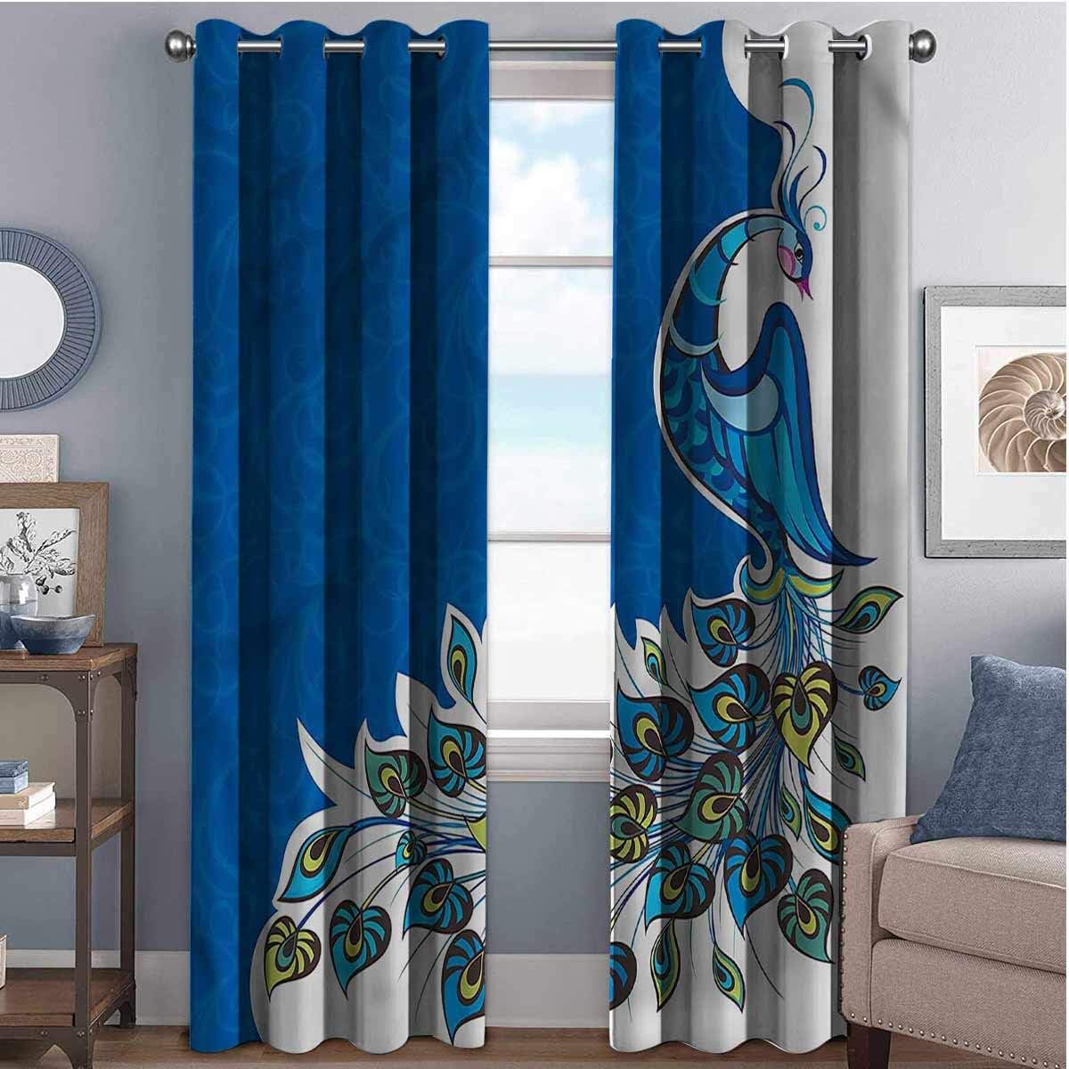 Peacock Shading insulated curtain Abstract Peafowl Oriental For living