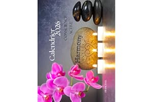 Calendrier 2026-Conscience active: 12 mois de phrases de réflexion avec photos zen et espace pour vos notes