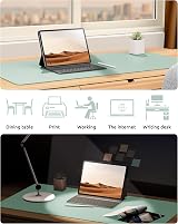 YSAGi Leather Desk Mat Large 60x35 cm Non-Slip Waterproof Light Green view 6