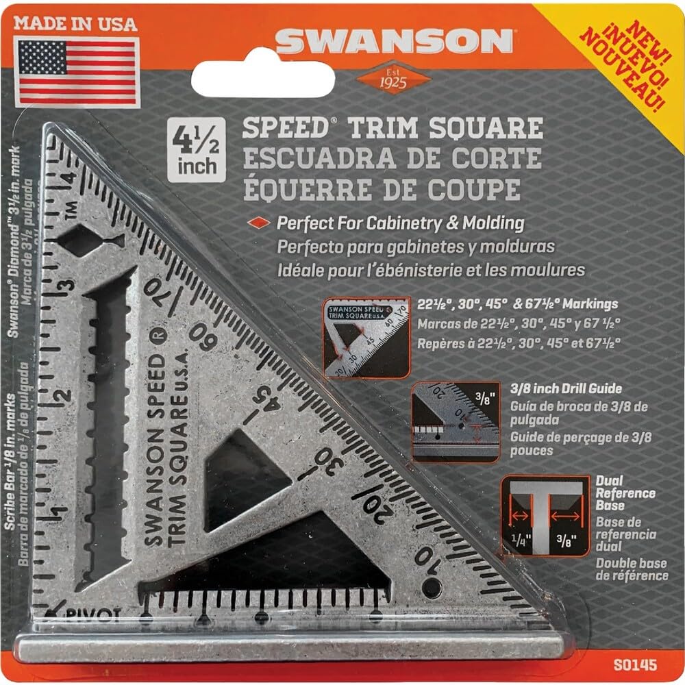 Swanson Tool 4.5" Trim Speed Square (Imperial)