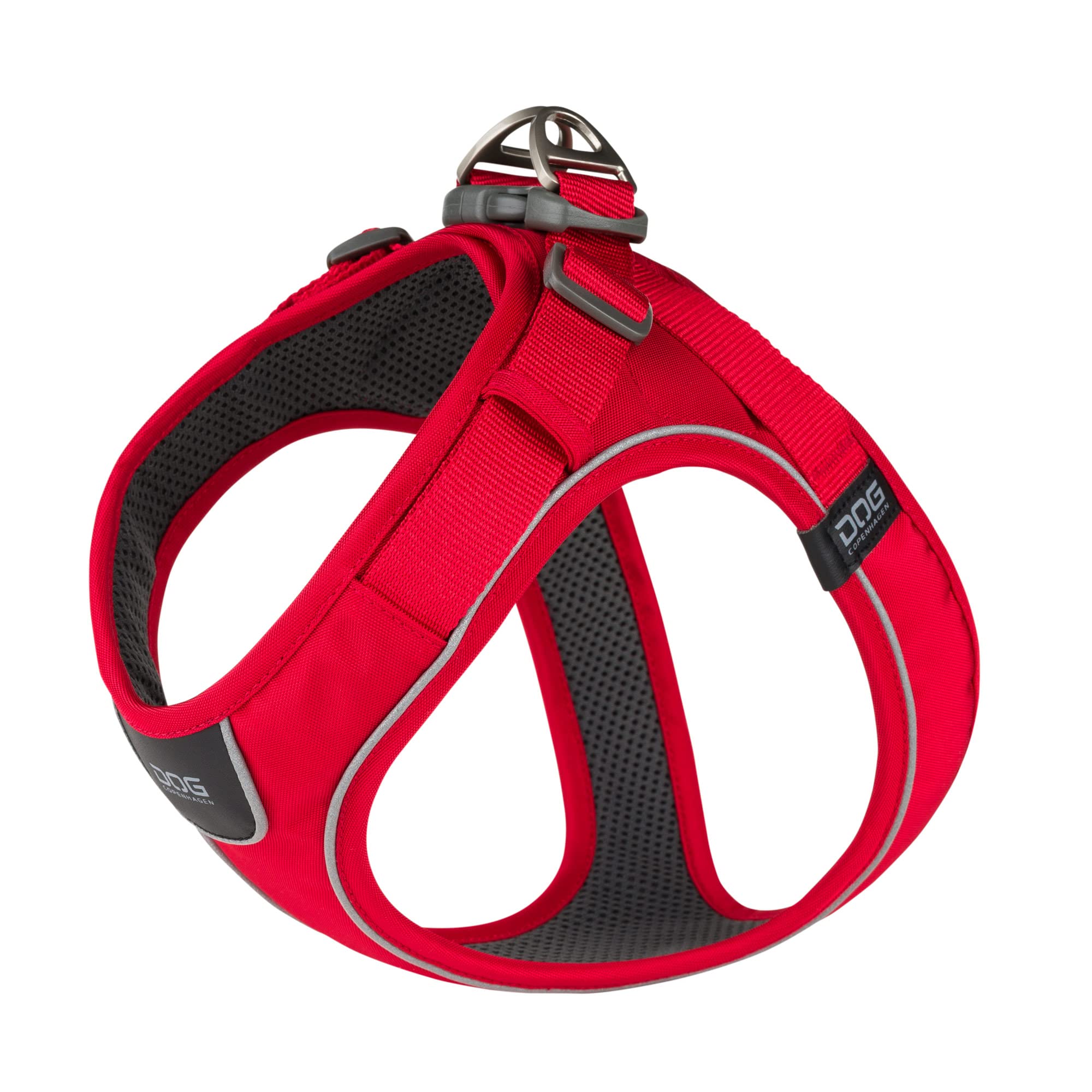 DOG Copenhagen Comfort Walk Go Dog Harness - Easy to put on and take off - Padded for Comfort - Reflective Trim - Small Dog - Puppy Harness, Classic Red, Size XXS
