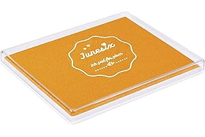 MOYBMG Large Gold Permanent Ink Pad for Rubber Stamps, 5x4 Inch, Kids Non-Toxic Safe Ink Pad, Paper Wood Fabric