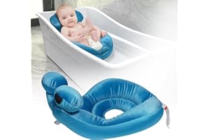 Doytn Soft Sink Bather for Baby, Cute Shape Baby Bath Cushion, New Born Bath Mat (Blue)