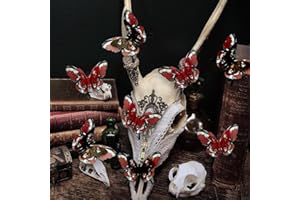 Jemattely Halloween Butterfly Wall Stickers Skull Rose 3D Butterflies Wall Decoration Red Butterfly Designs Holiday Gift Decor for Party Home Office Shop Decorations Supplies-12 Pcs