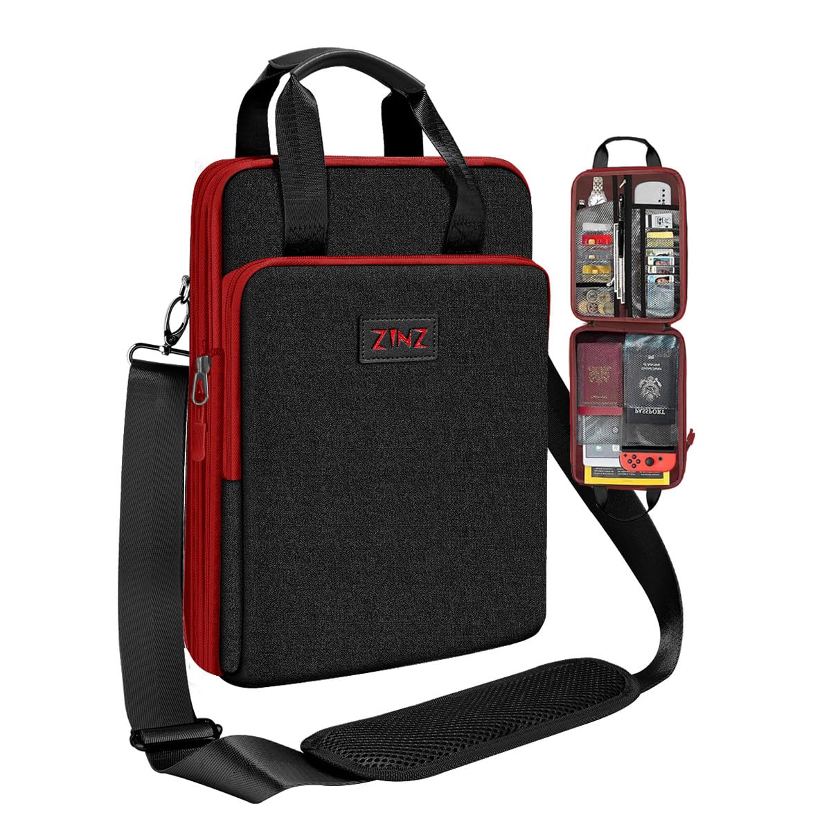 ZINZ Laptop Case 12.9 13 Shoulder Bag, Expandable Handbag with Valuables Compartment Compatible with MacBook Air/Pro/Neo 13" M5/M4/M3/M2/M1, iPad 12.9/13/11, Water-Resistant & Shockproof,B02K02