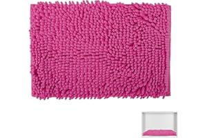 AUECOOME Locker Rug School Girl Rugs Carpet Chenille 100% Microfiber Locker Carpet with Non Skid Backing Locker Decorations (Rose Red, 11.5X17.5)
