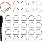 HVSWLY 40PCS Child ID Tags,Waterproof Shoe Tags,Kids Backpack Labels,Luggage Tags,Wine Glass Markers for Drinks,Daycare Essentials,with Removable Colorful Bead Chain