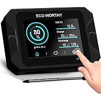 ECO-WORTHY Battery Monitor with Hall Sensor Touchable Display, 9-80V 300A Battery Monitor for Li-ion/LiFePO4/AGM/Gel Battery 