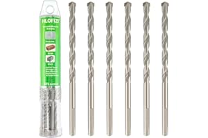 HLOFIZI 5/32" x 6" Masonry Drill Bits 5/32 inch Concrete Drill Bits Carbide Tipped Hammer Drill Bit, for Cement, Brick, Stone, 6 Pack