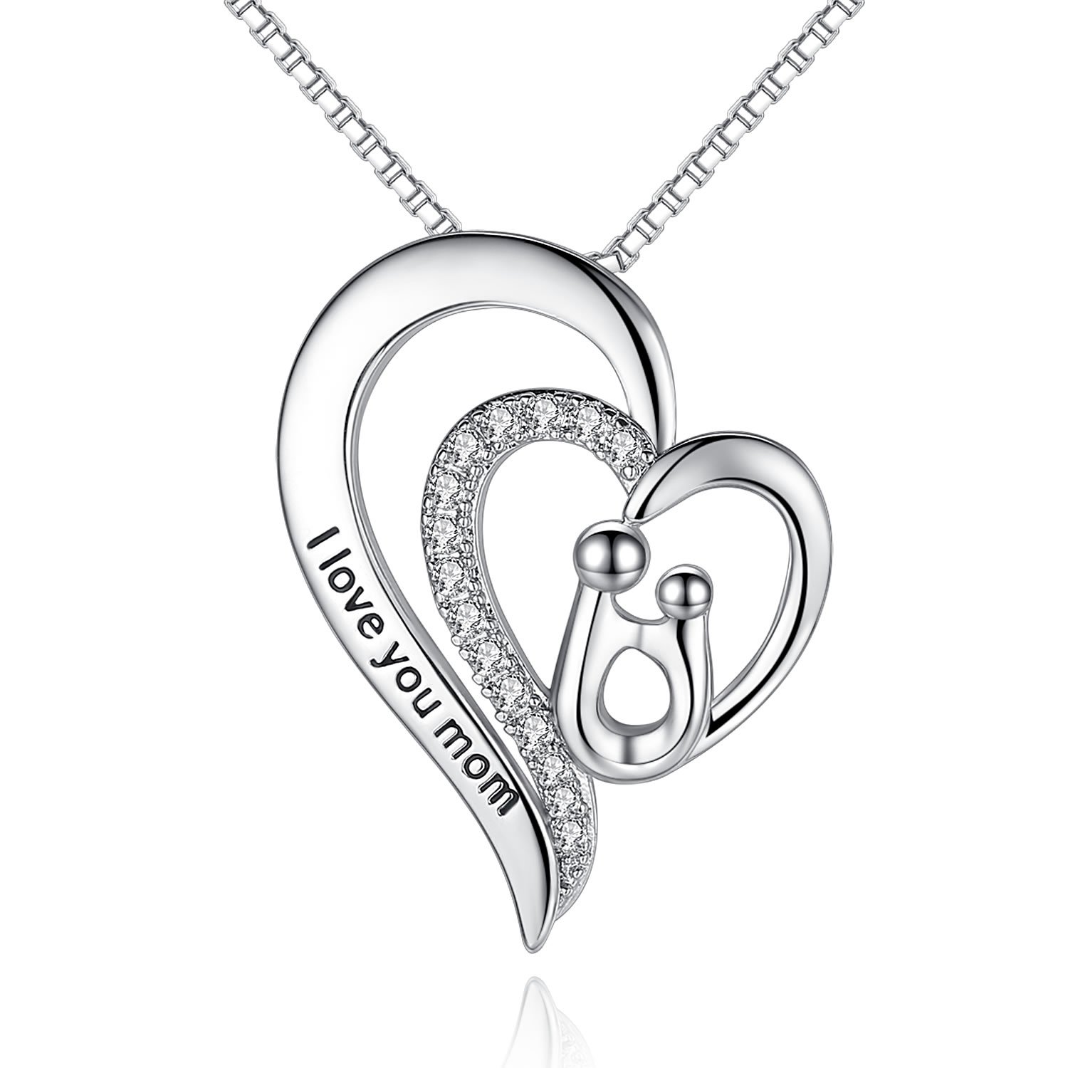 I Love You Mom Heart Pendant Necklace Gifts For Mom Mother In Law Necklace Buy Online In Faroe Islands At Faroe Desertcart Com Productid
