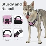 Belababy Dog Harness Front Clip No Pull Adjustable Reflective Pink L view 3