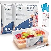 10.4 LBS Silica Gel Flower Drying Crystals, Reusable Color Indicating Flower Drying Silica with Airtight Container and Brush, DIY Wedding Bouquet Flower Preservation Kit, Fine Bead Size<1mm