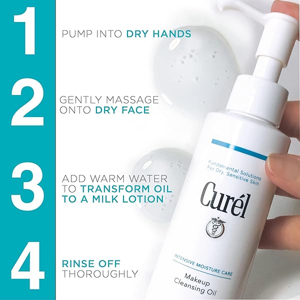 CUREL JAPANESE SKIN CARE MAKEUP CLEANSING OIL FOR FACE, OIL-BASED MAKEUP REMOVER FOR DRY, SENSITIVE SKIN, FRAGRANCE FREE FACIAL CLEANSING OIL, 5 OZ