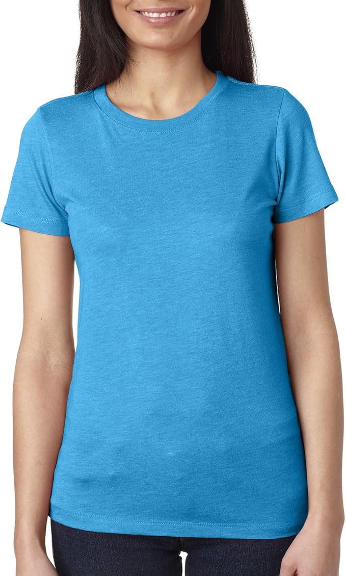 Next Level Women's Tri Blend Baby Rib Collar TShirt_Vintage Turquoise