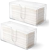 Afcabakila 2 Pcs Folded Paper Towel Dispenser, Clear Acrylic Papers Towel Holder for Countertop, 10.6" x 4.1" x 5" For Kitchen, Bathroom & Toilet, Suitable for Z-Fold, C-Fold or Multifold Paper Towels